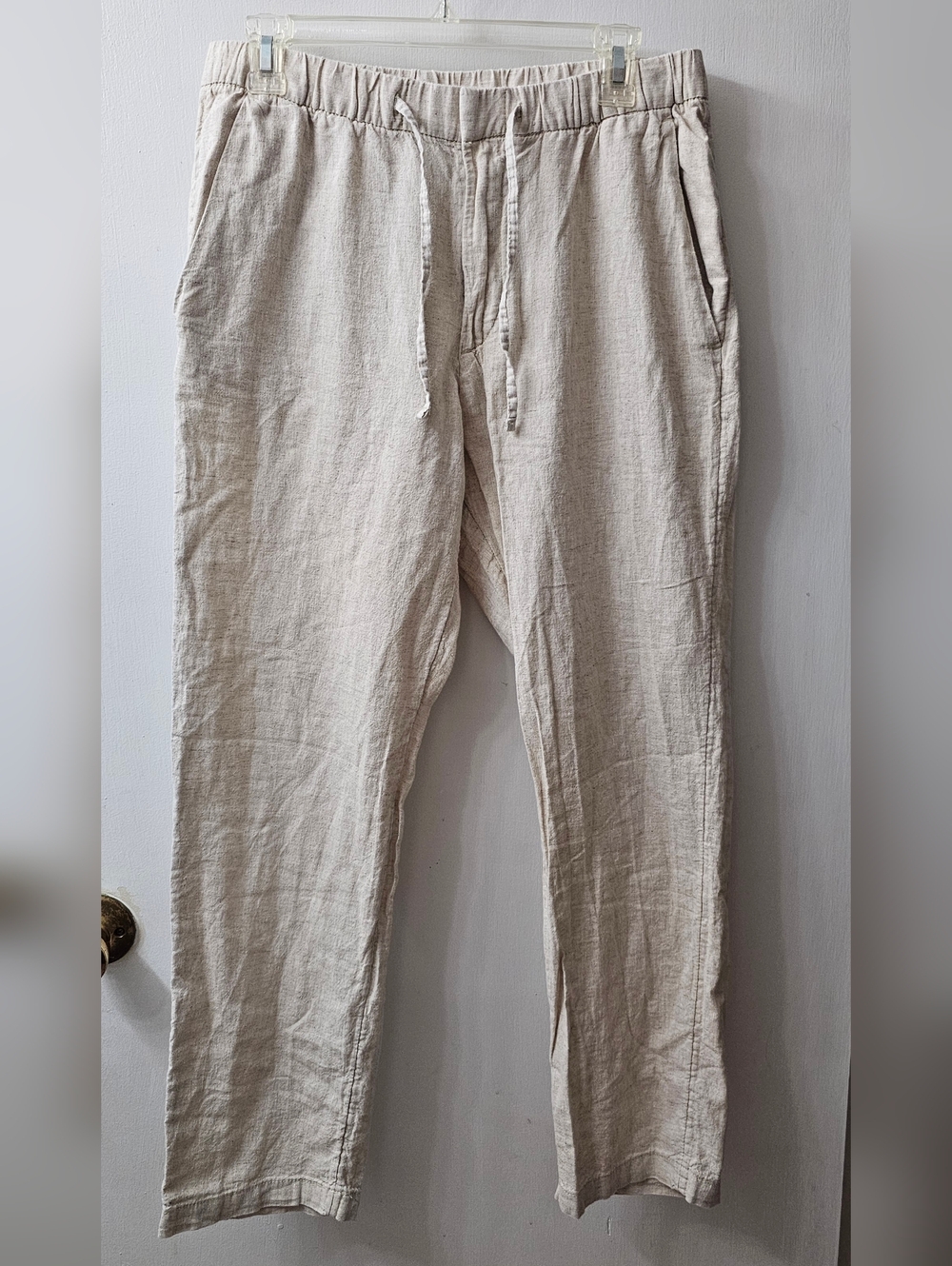 H&M Beige Drawstring Linen Pants